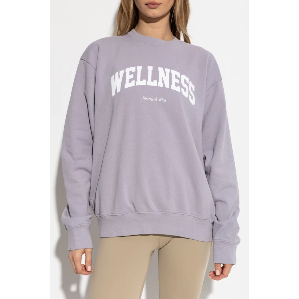 Sporty & Rich Sweatshirt met logo Purple Dames