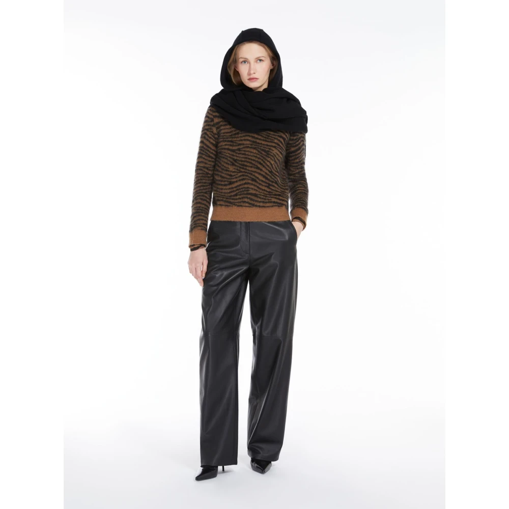 Max Mara Studio Aansluitende Mohair Blend Trui Multicolor Dames