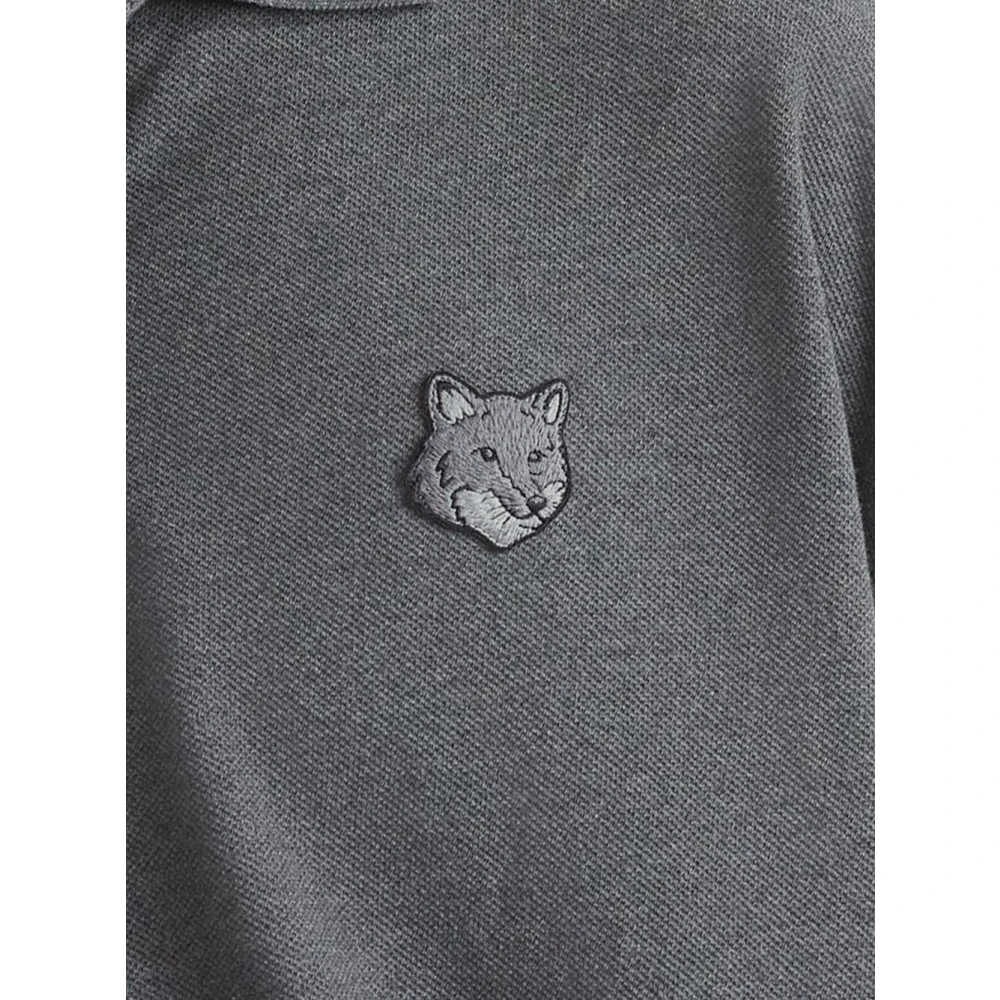 Maison Kitsuné Katoenen Fox Polo Shirt Gray Heren