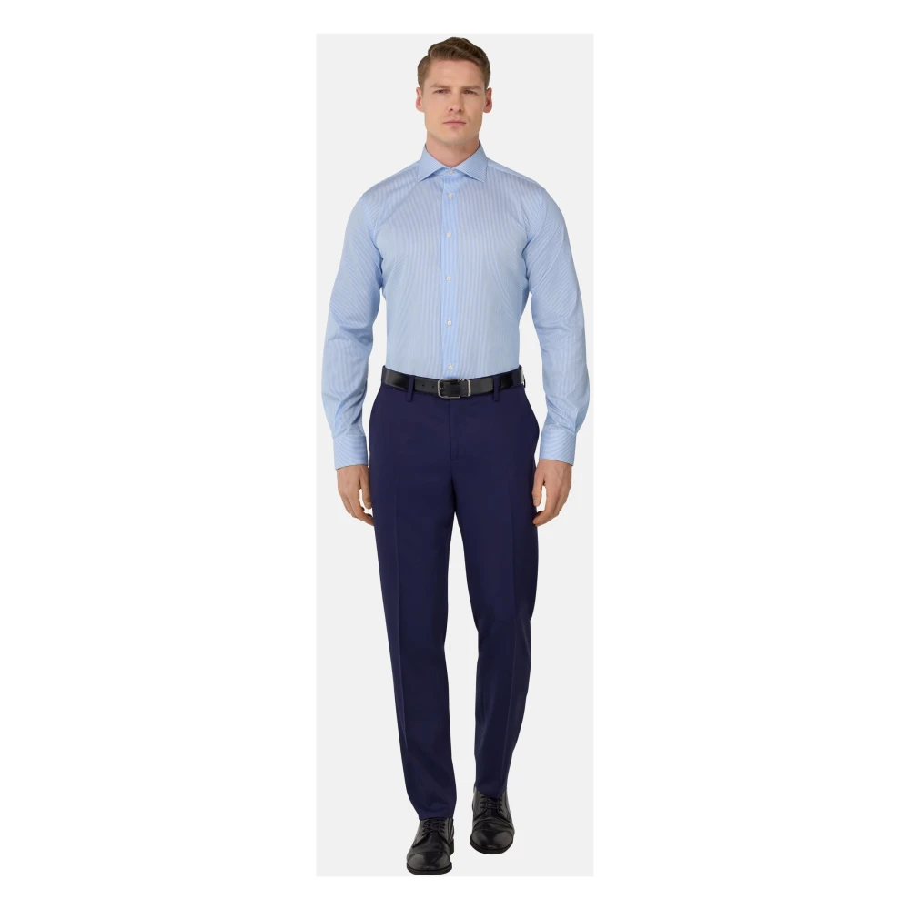 Boggi Milano Ultimate Non-Iron Shirt Blue Heren