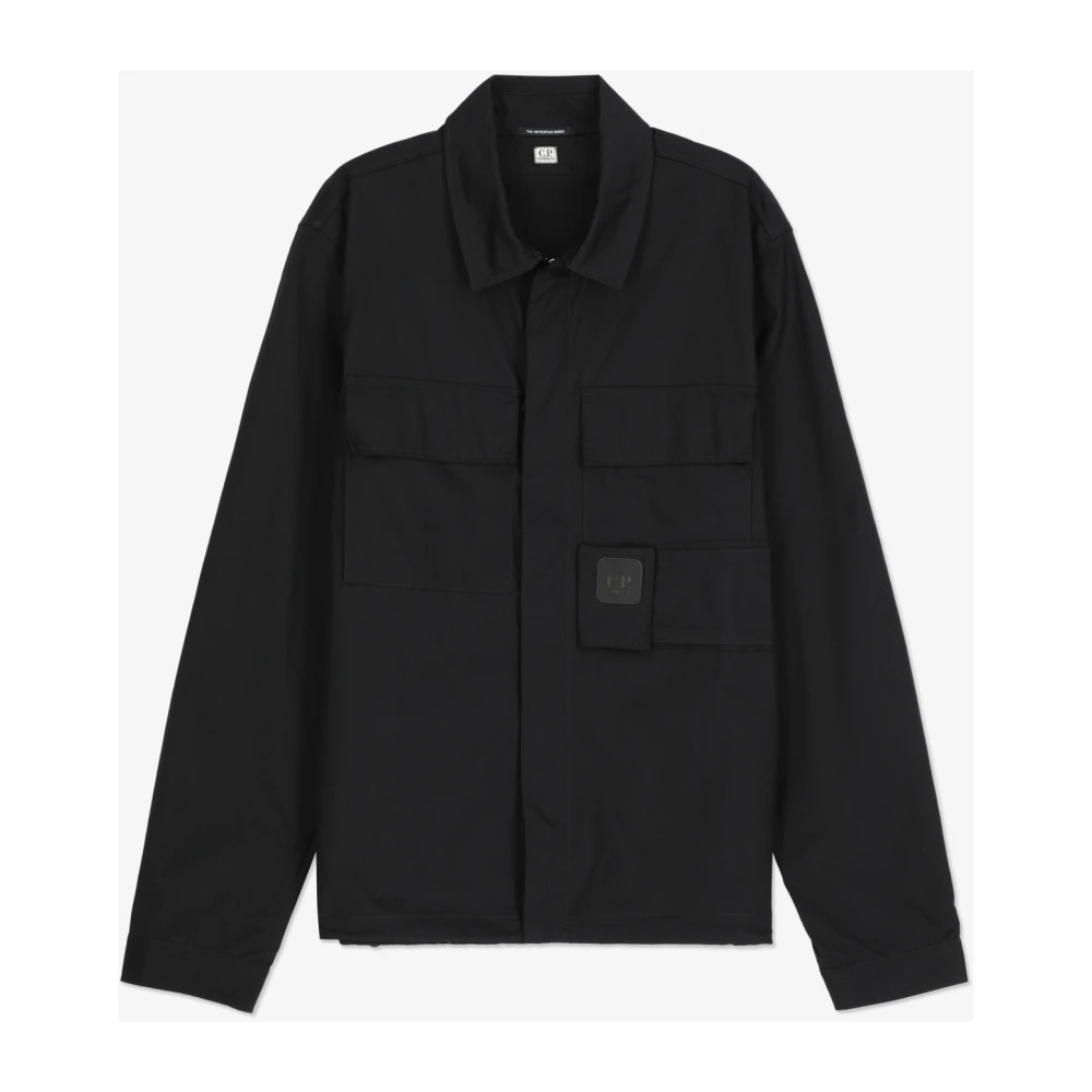 C.P. Company Zwarte Gabardine Shirt uit de Metropolis Series Black Heren