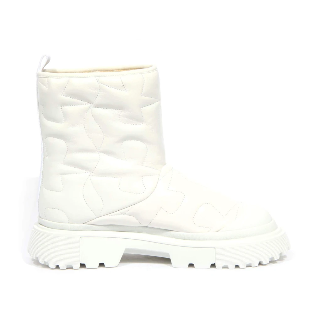 Hogan Women's White Winter Boots, 7 Uk, Quilted Eco-Fur Inside Boots