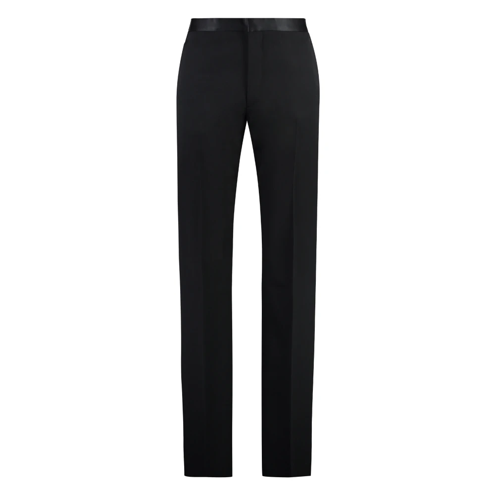 Givenchy Men's Black Straight Trousers, L, Classic Wool Trousers