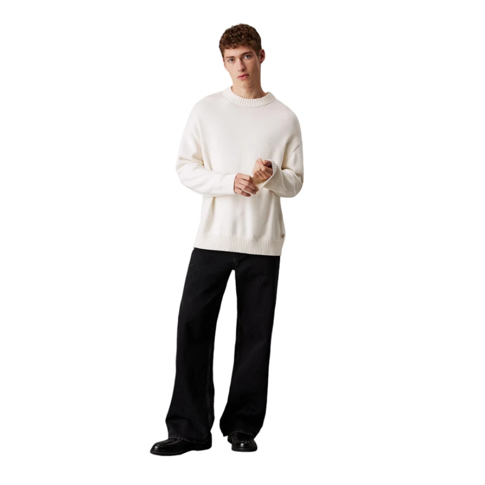 Calvin Klein Jeans Trui met ronde hals Beige Heren