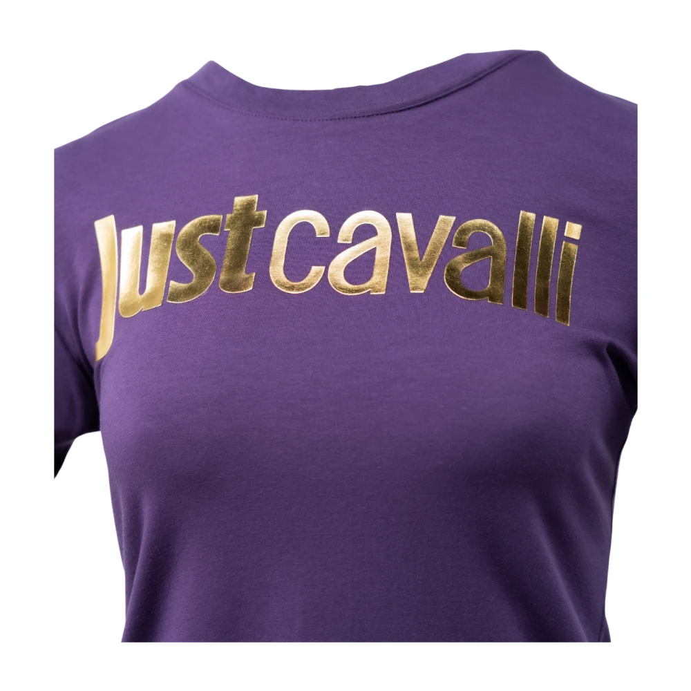 Just Cavalli T-Shirt Magliette Stijlvol Ontwerp Purple Dames