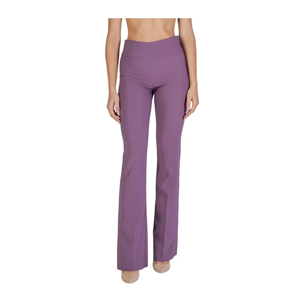Sandro Ferrone Herfst Winter Dames Polyester Blend Broek Purple Dames