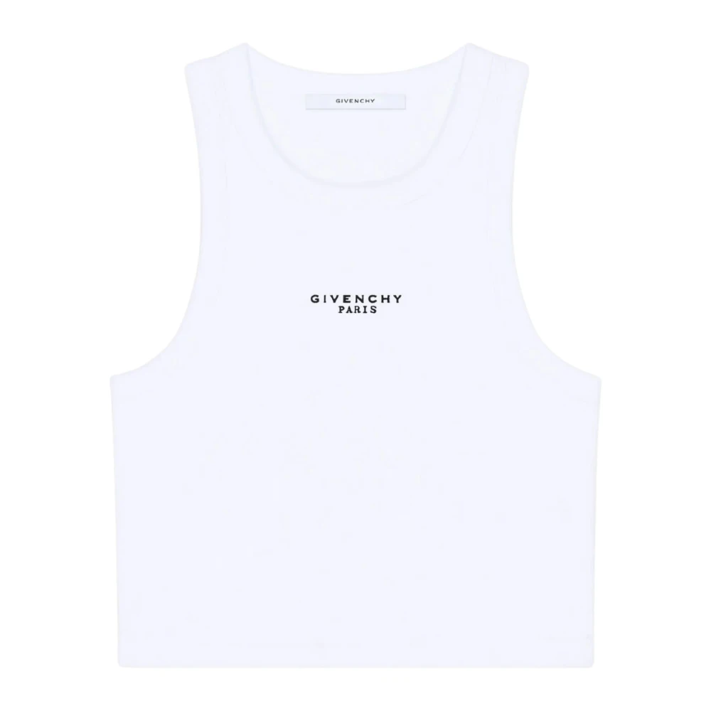 Givenchy Women's White Sleeveless Tops, S, Cropped Tank Top