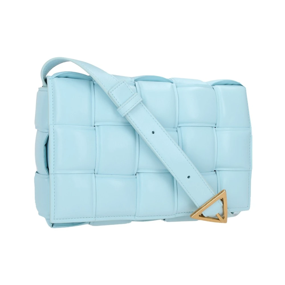 Bottega Veneta Intrecciato Nappa Schoudertas Blauw Blue Dames