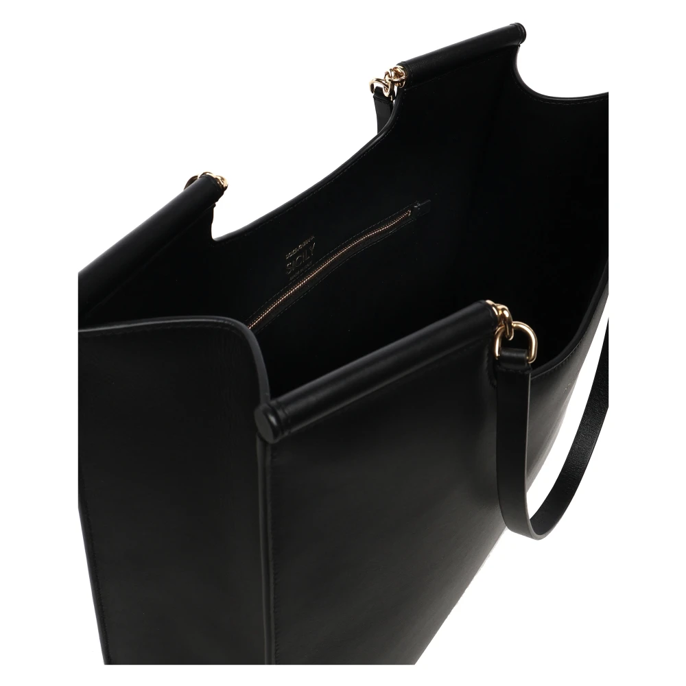 Dolce & Gabbana Zwarte Leren Tote Tas Black Dames