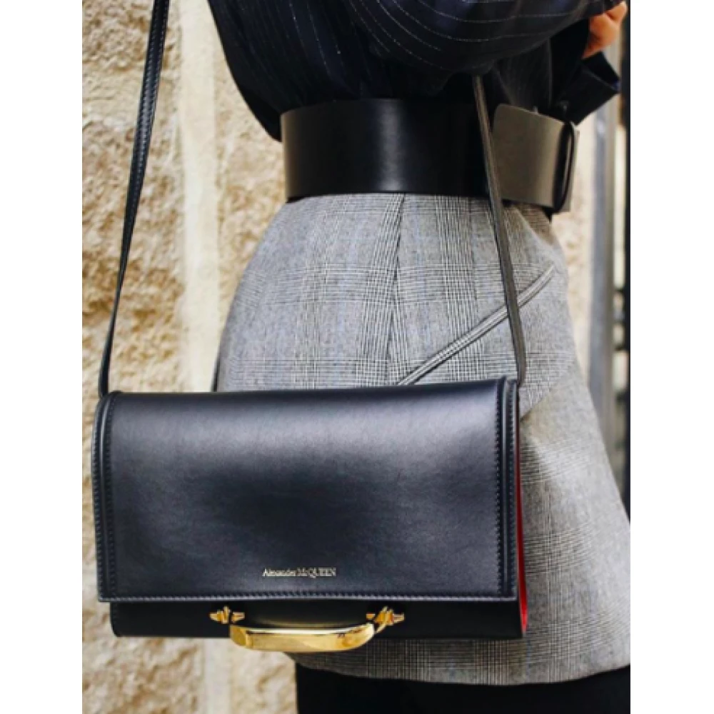 alexander mcqueen Luxe Zwart Rood Leren Handtas Black Dames