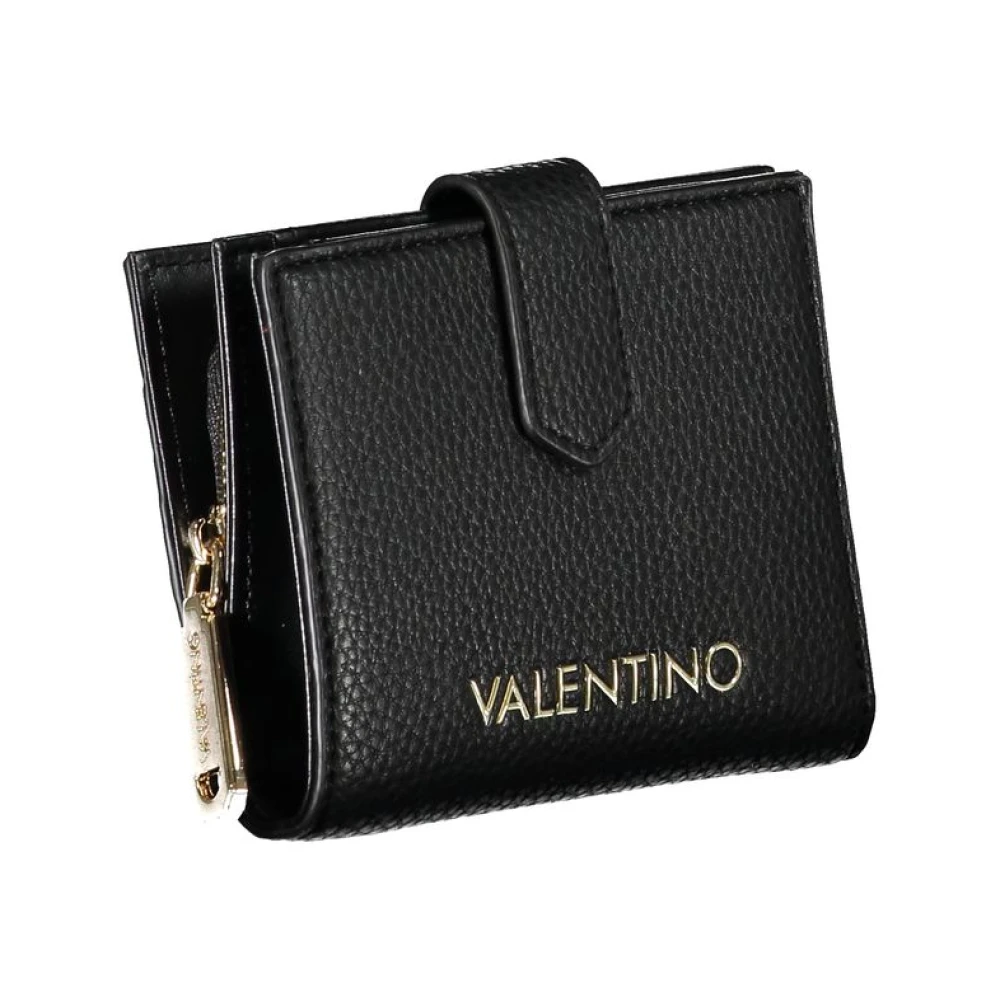 Valentino by Mario Valentino Zwarte Portemonnee met Rits en Logo Black Dames