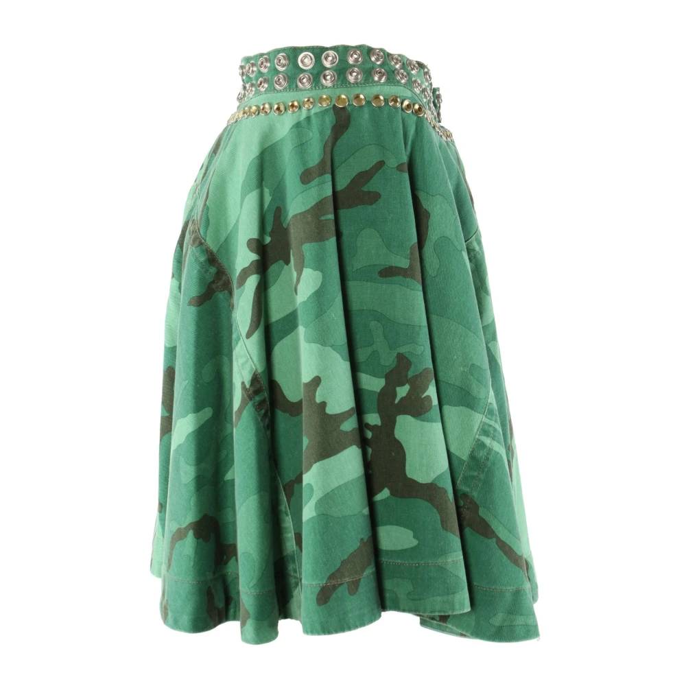 pinko Groene Katoenen Rok Green Dames