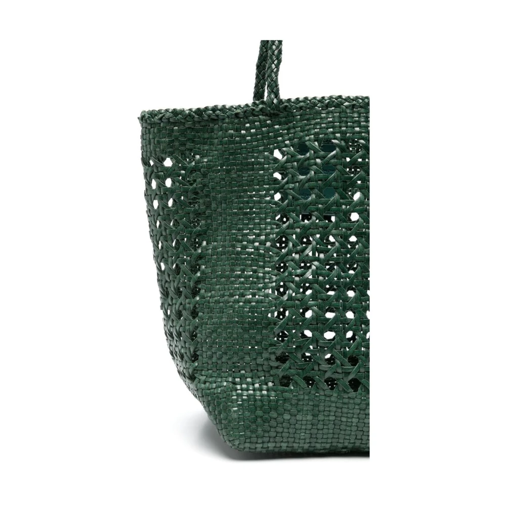 Dragon Diffusion Groene Leren Geweven Tote Tas Green Dames