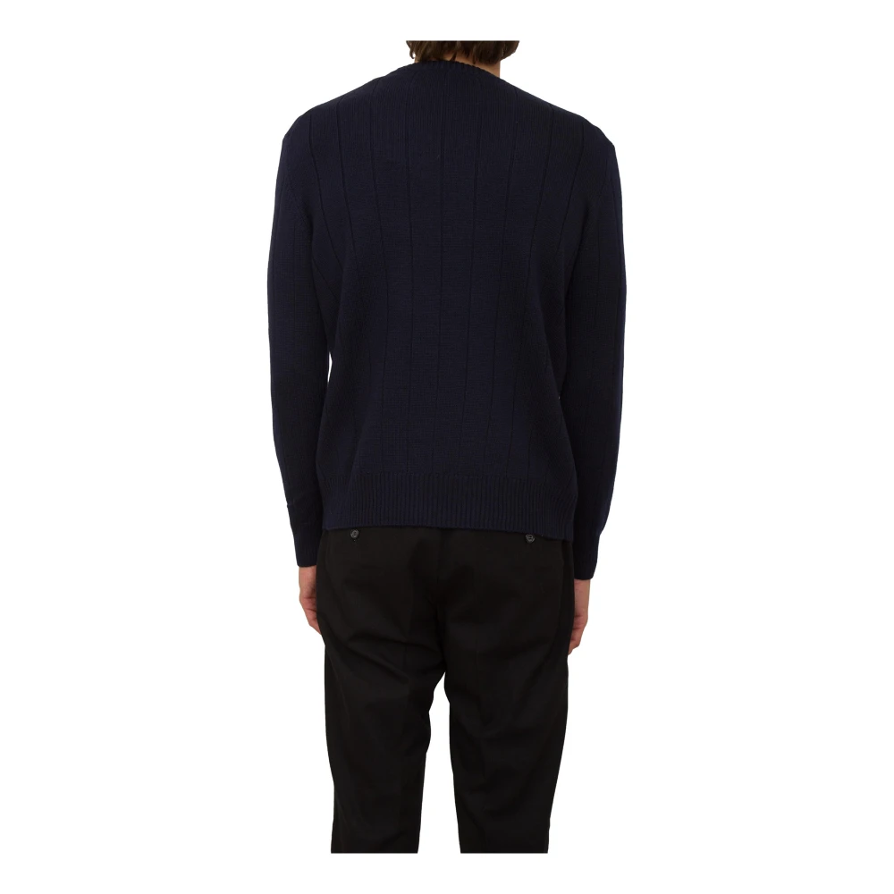 Paolo Pecora Blauw Crew Neck Shirt Blue Heren