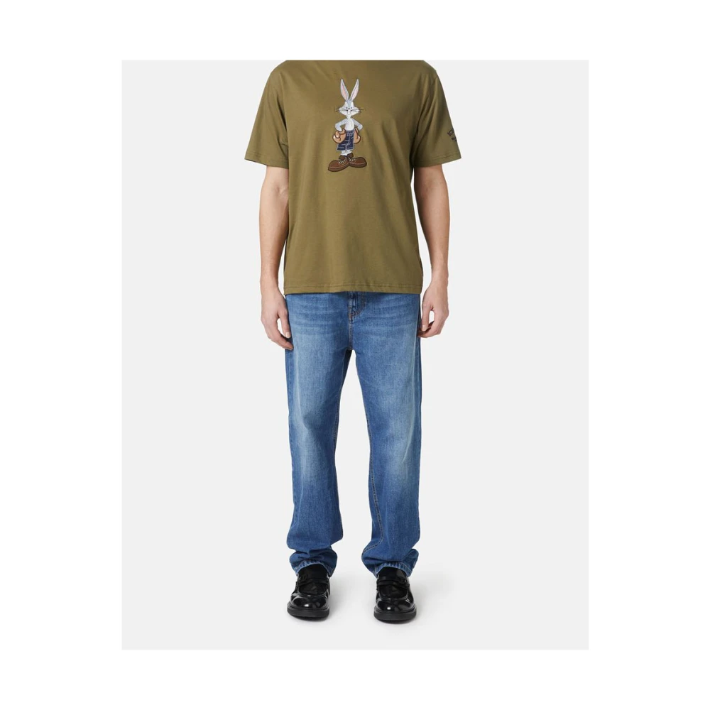 Iceberg De Re-Edit T-shirt met cartoon graphics Green Heren