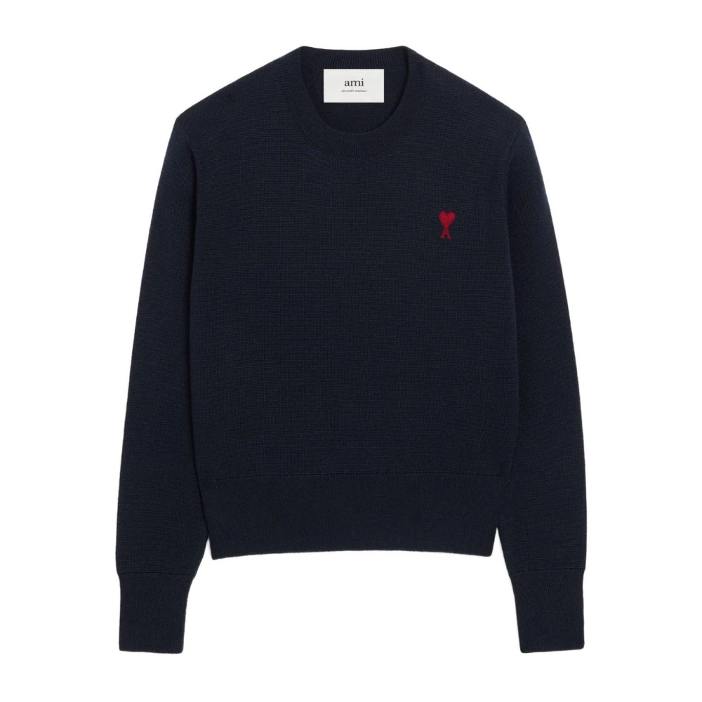 Ami Paris Blå Ami De Coeur Crewneck Sweater
