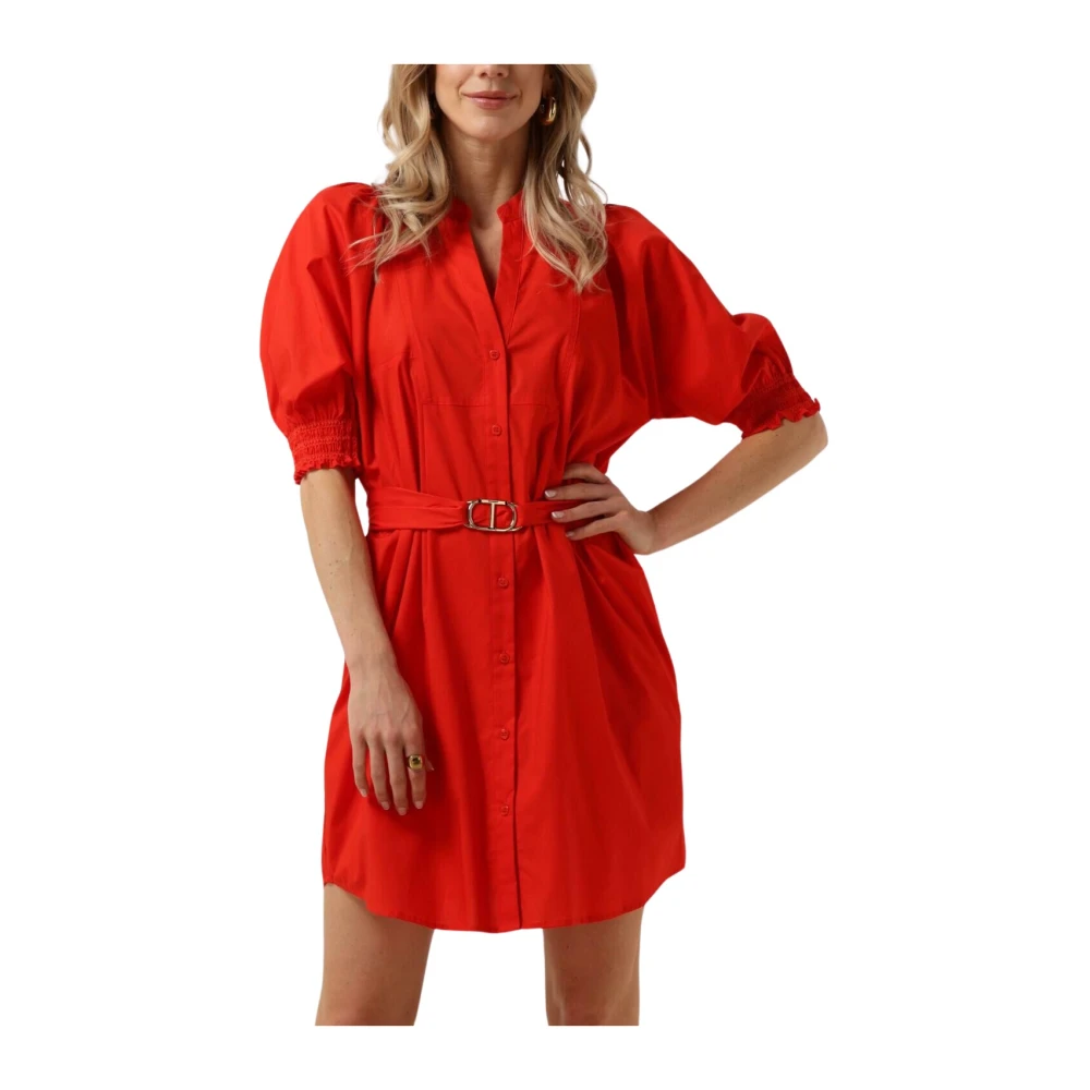 Twinset Rode Zomer Geweven Jurk Red Dames