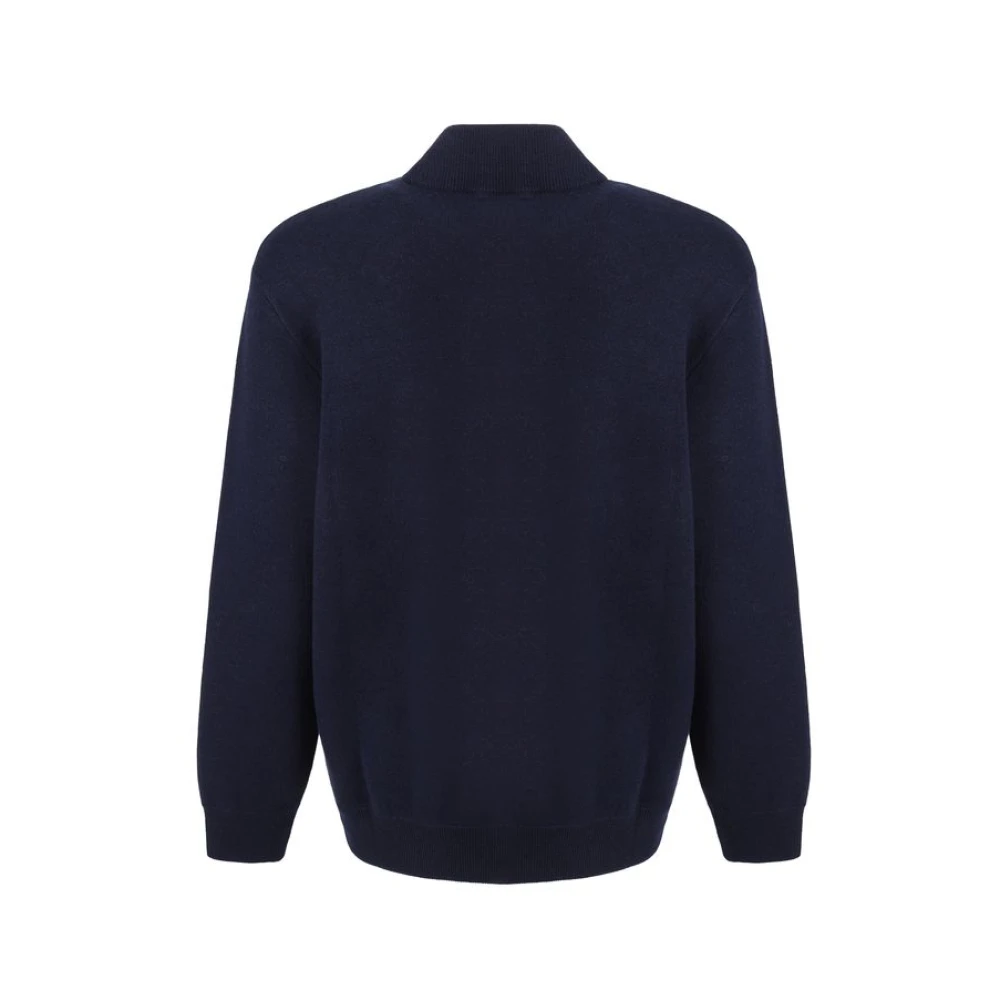 BRUNELLO CUCINELLI Geribbelde wollen vest Blue Heren