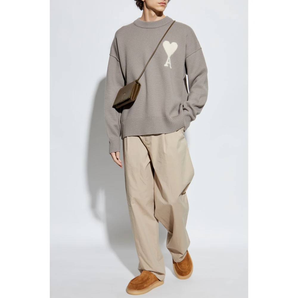 Ami Paris Sweatshirt met logo Gray Heren