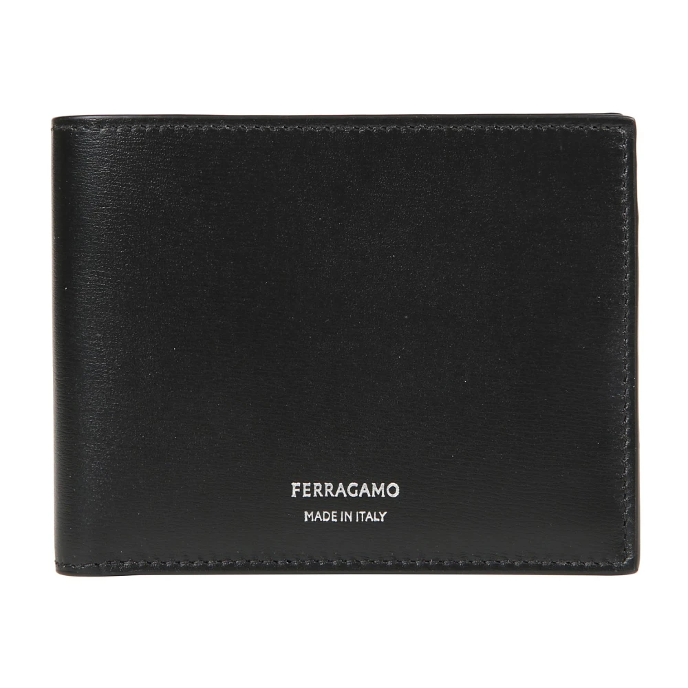 Salvatore Ferragamo Stijlvolle leren portemonnee voor mannen Black Heren
