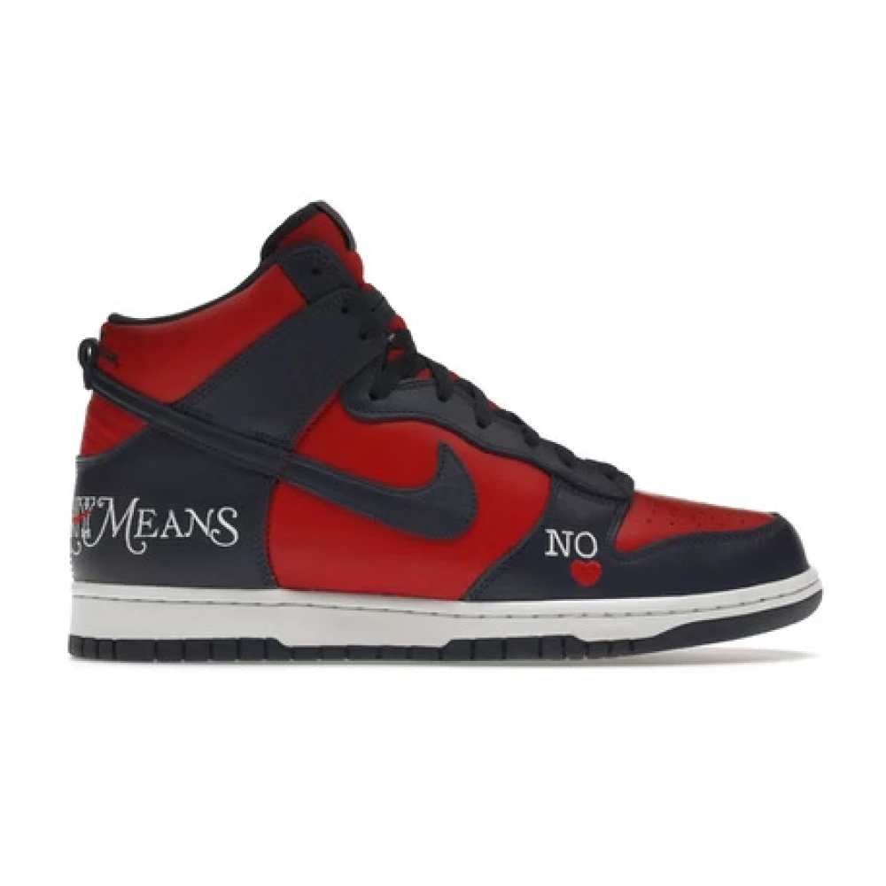 Nike Supreme Dunk High Sneakers Red, Dam
