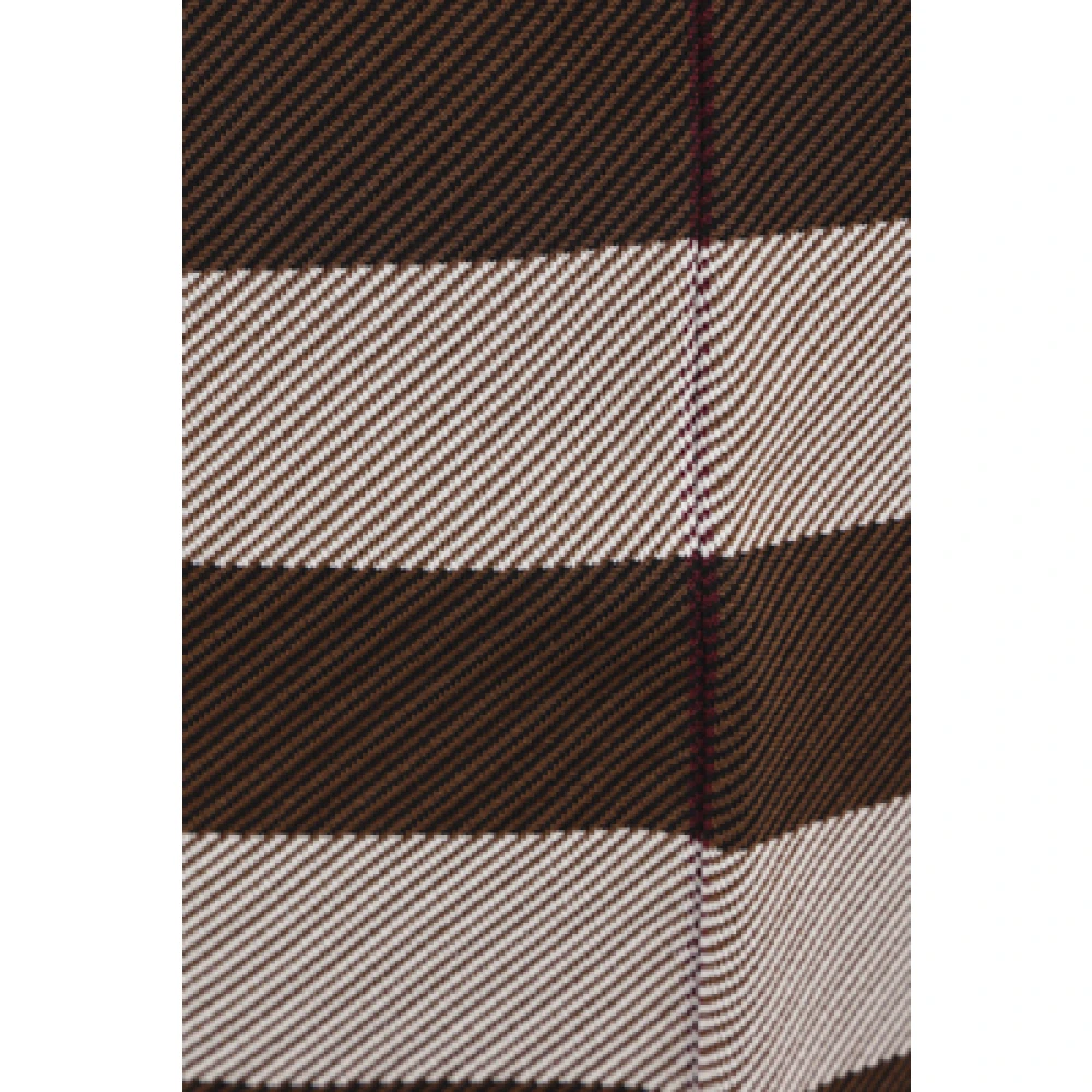 Burberry Wijde Geruite Broek Brown Heren