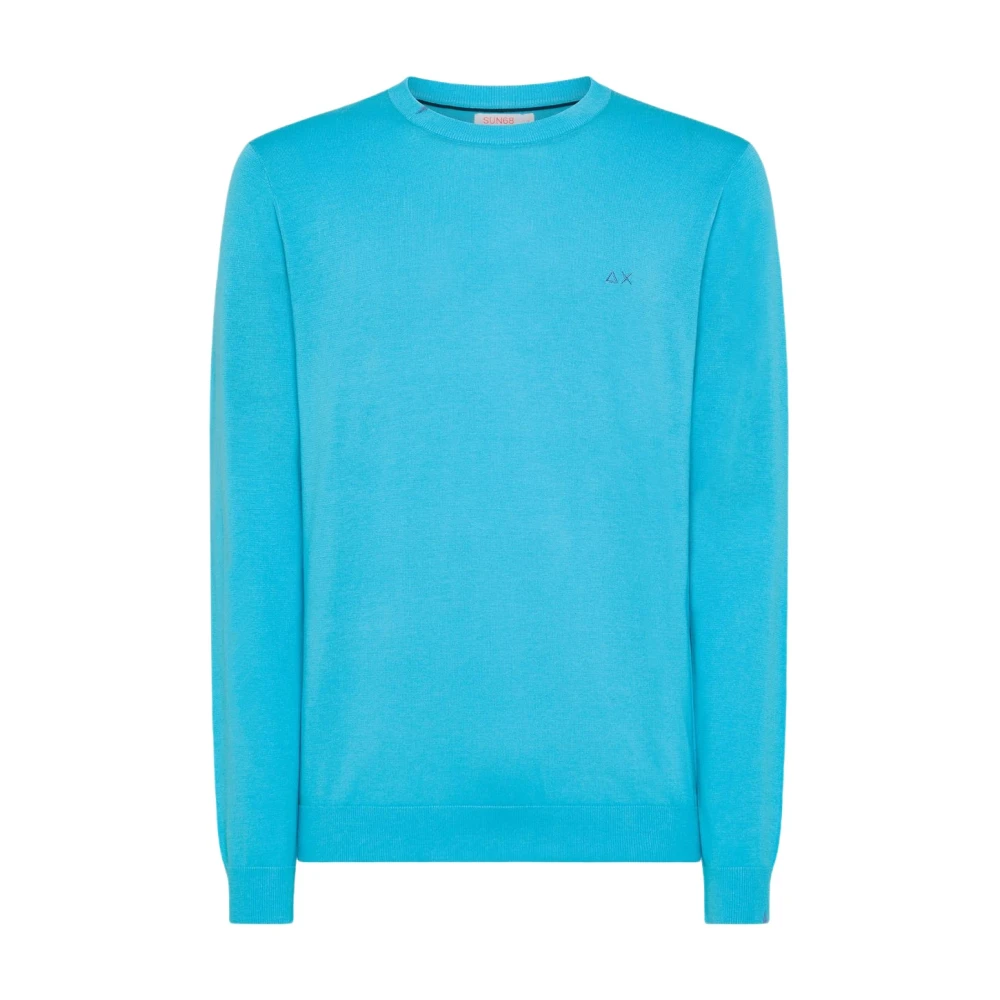 Sun68 Round-neck Knitwear Blue Heren