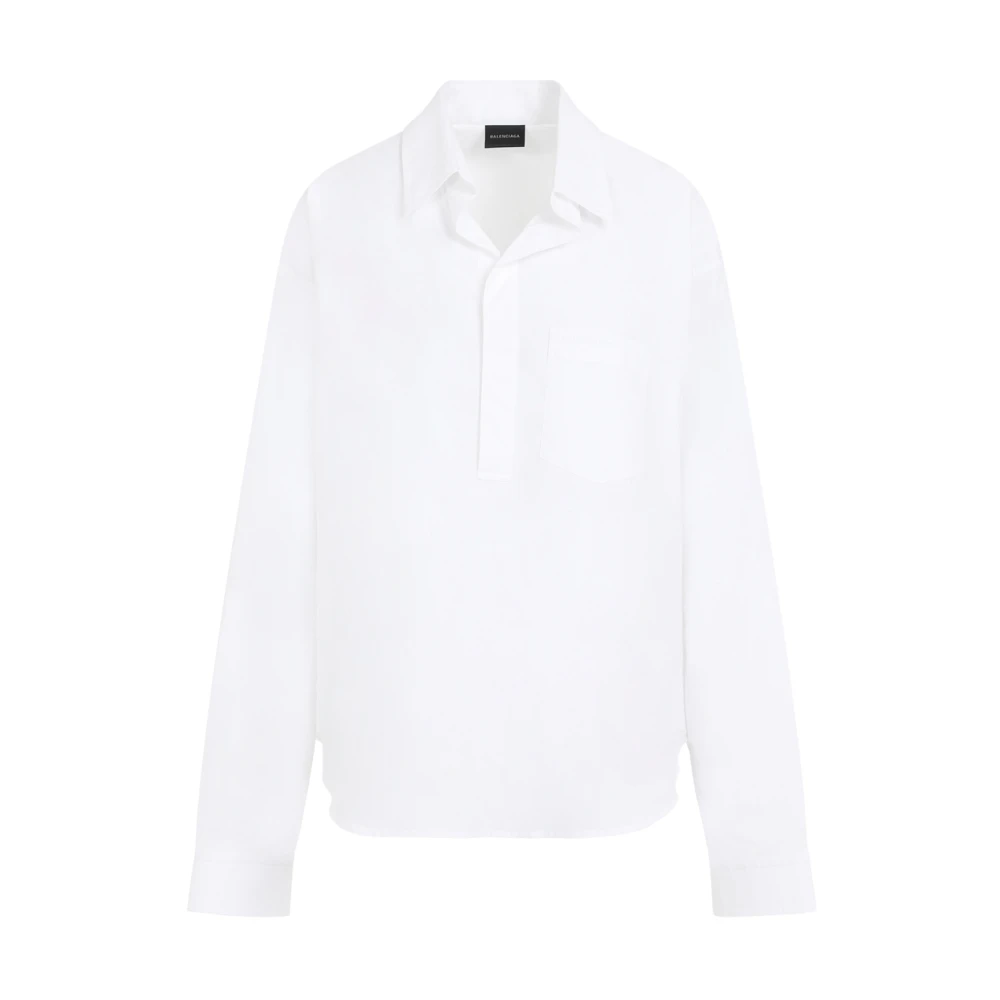 Balenciaga Witte Katoenen Shirt White Dames
