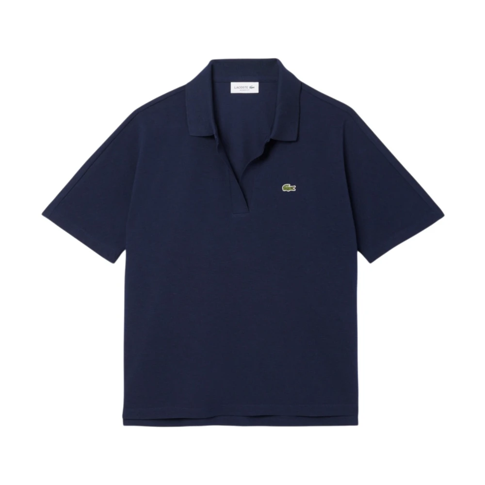 Lacoste Blue Polo Shirts, Female, Xs, Relaxed Fit Fluid Piqué Polo