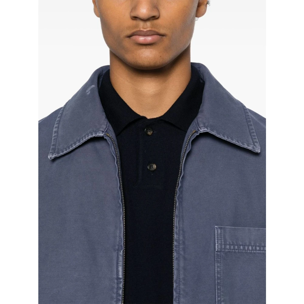 A.p.c. Blauwe wollen trui met polokraag Blue Heren