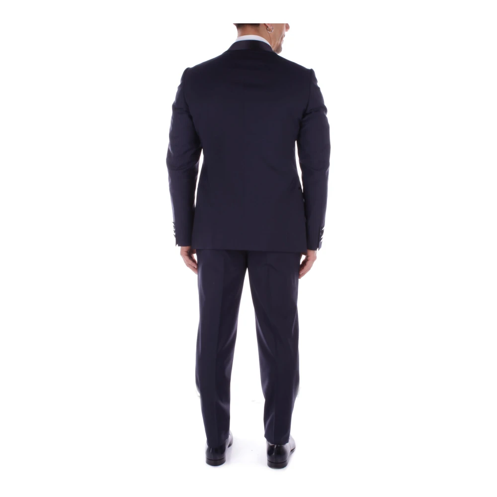 Emporio Armani Single Breasted Suits Blue Heren
