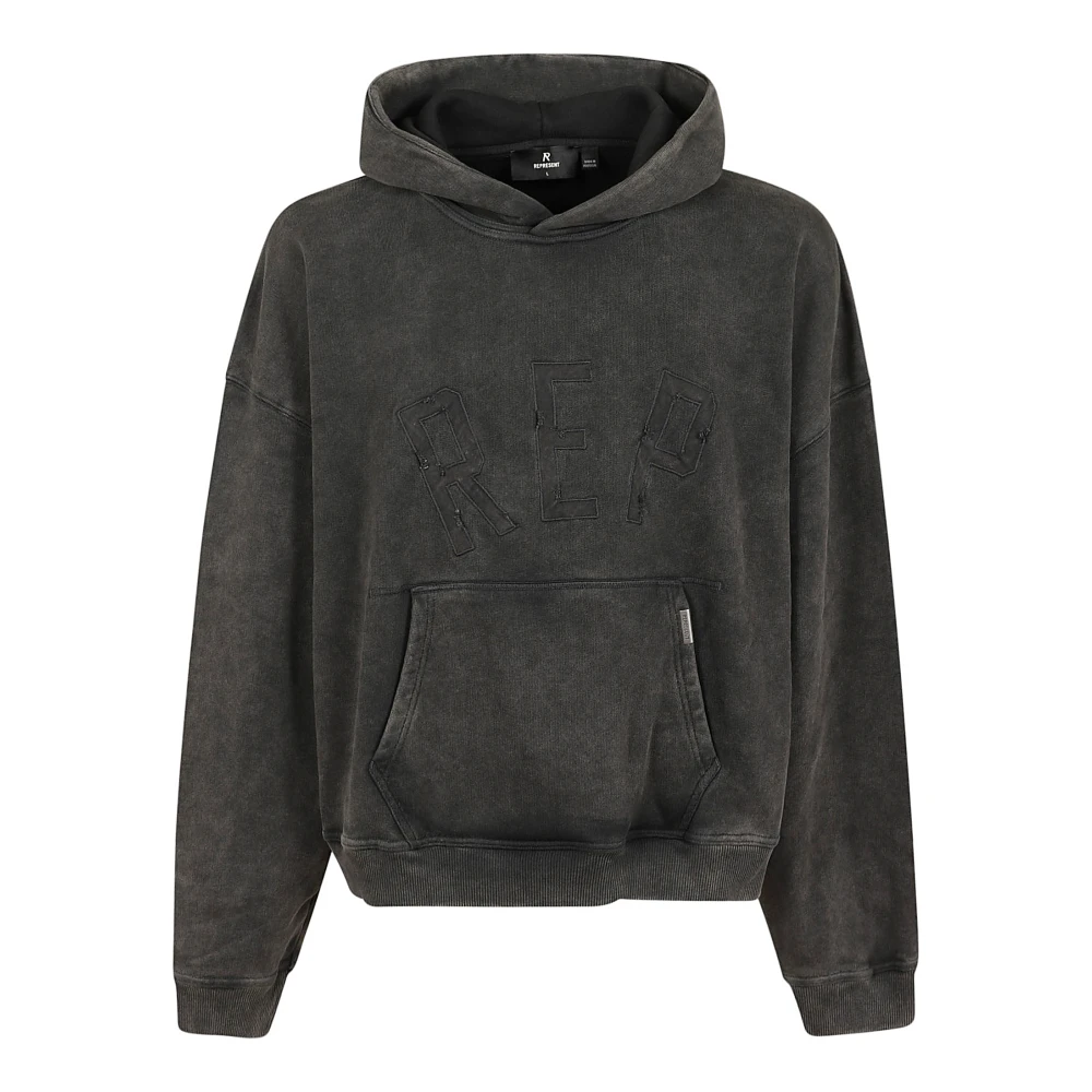 Represent Vintage Black Applique Hoodie Black Heren
