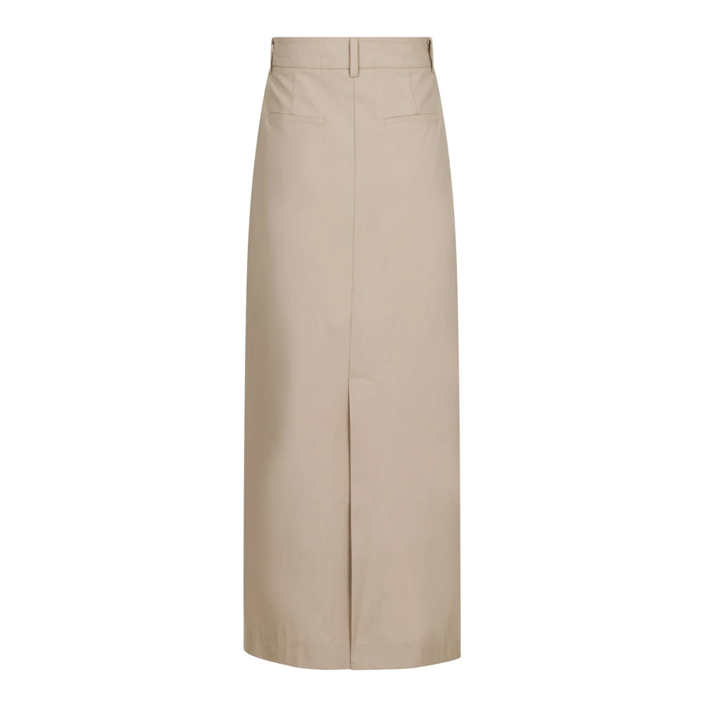 NEO NOIR Maxi Rok met Split en Rits Beige Dames