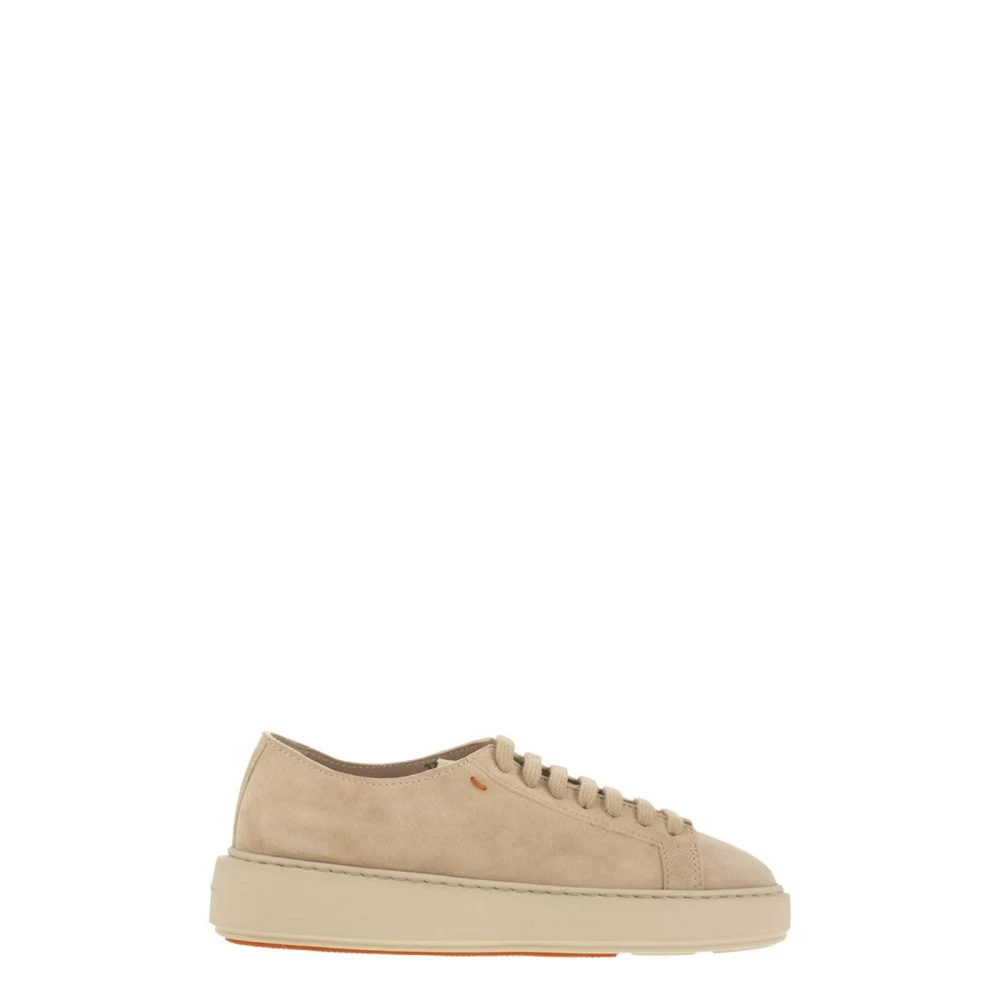 Santoni Suede Low-Top Sneakers Dames Schoenen Beige
