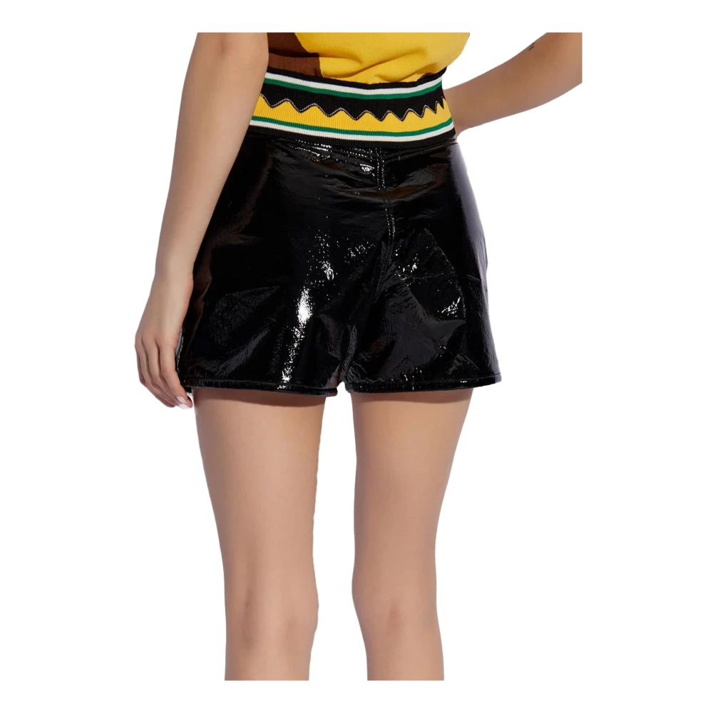 Casablanca Nep Leren Shorts Black Dames