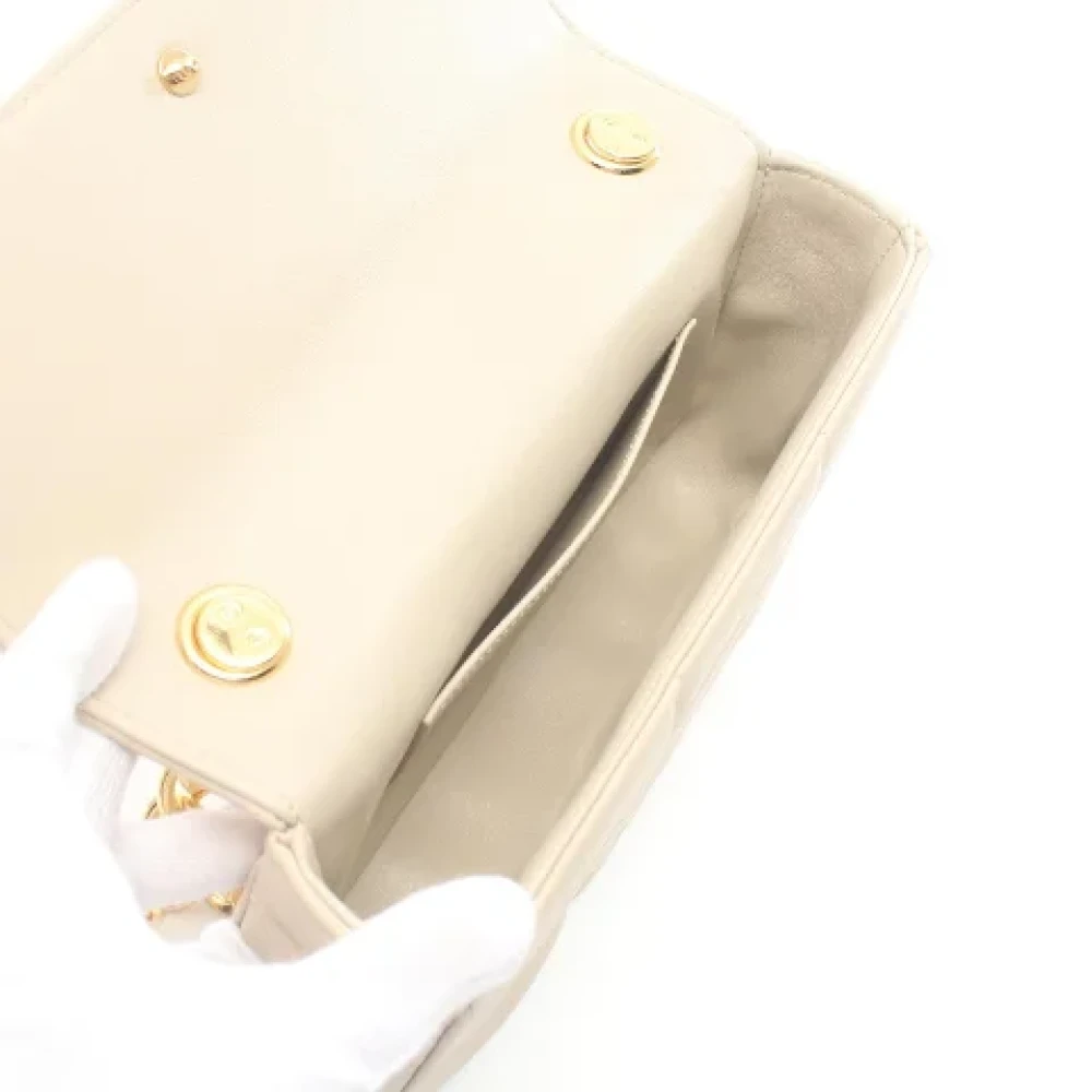 Celine Vintage Pre-owned Leather crossbody-bags Beige Dames