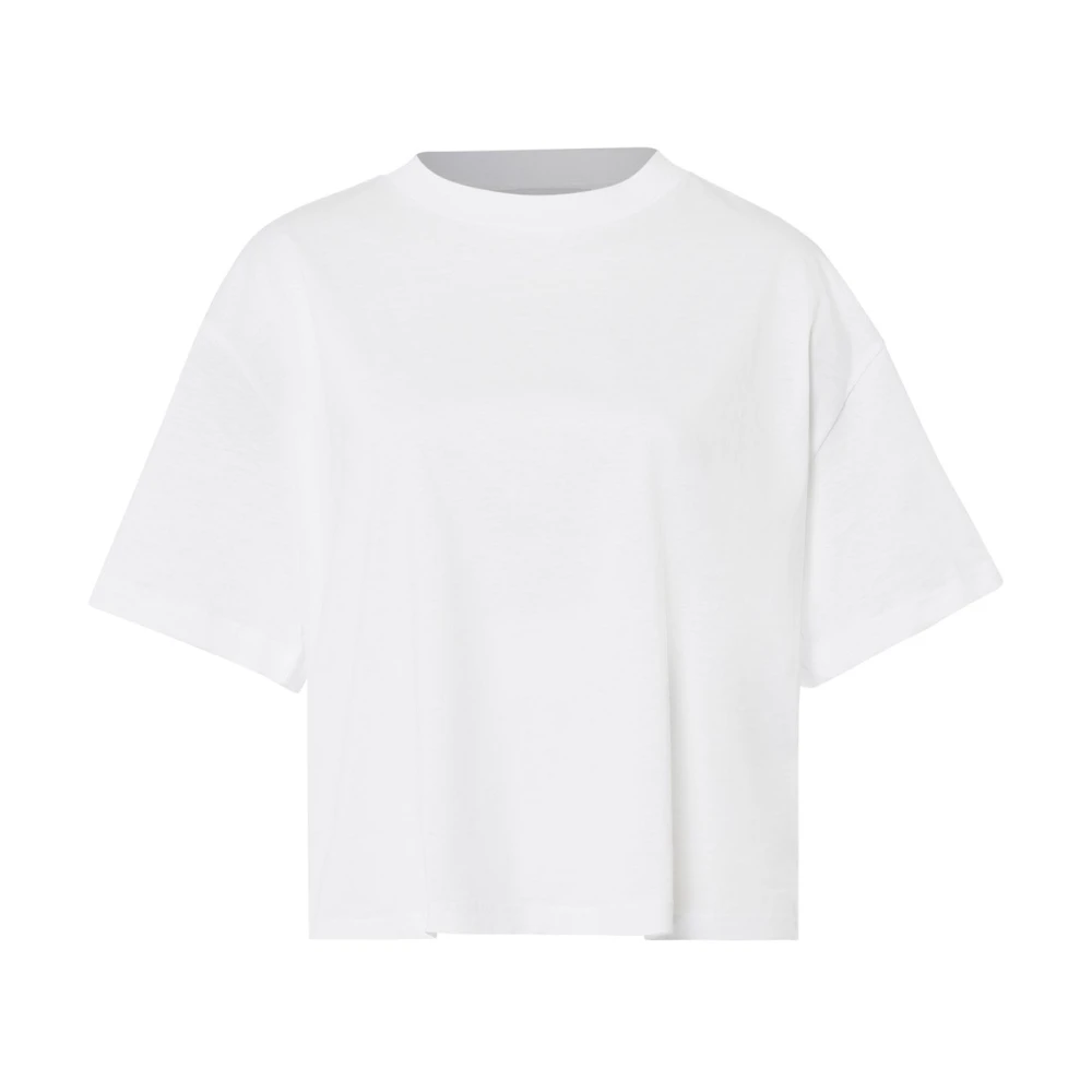 IVY OAK Boxy Bomull T-shirt i Vit White, Dam