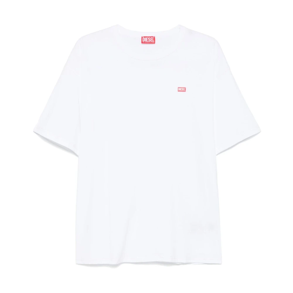 Diesel Witte Crew Neck T-shirts en Polos White Heren