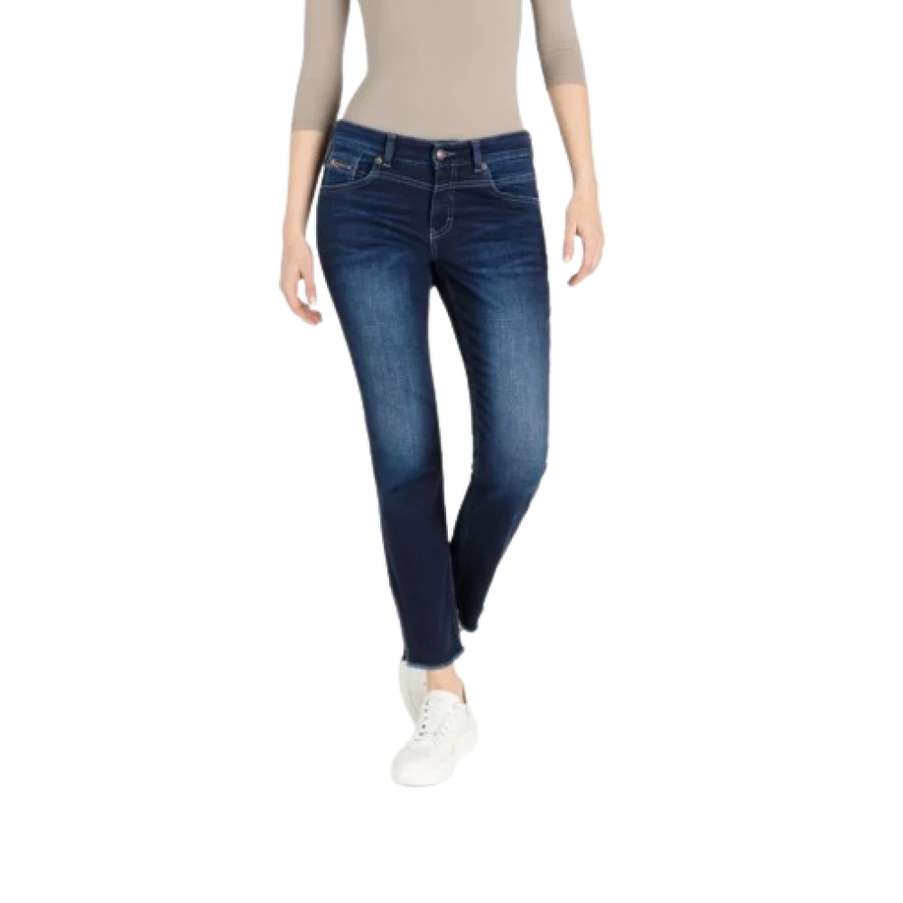 Slim Chic Jeans med Rå Kant