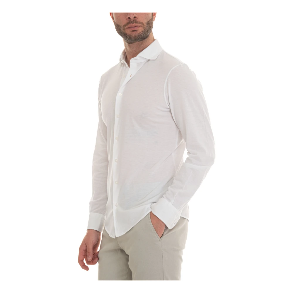 Gran Sasso Gestructureerd Polo Shirt met Franse Hals White Heren