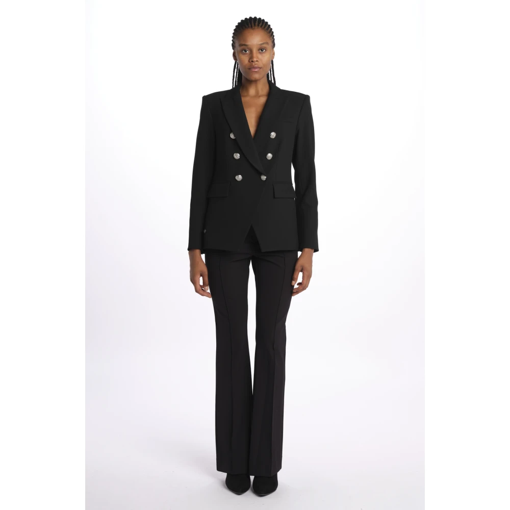 Veronica Beard Zwarte double-breasted knoopjasje Black Dames