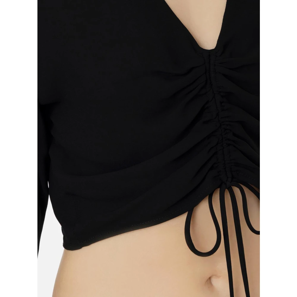 Elisabetta Franchi Zwarte Viscose Top voor Vrouwen Black Dames