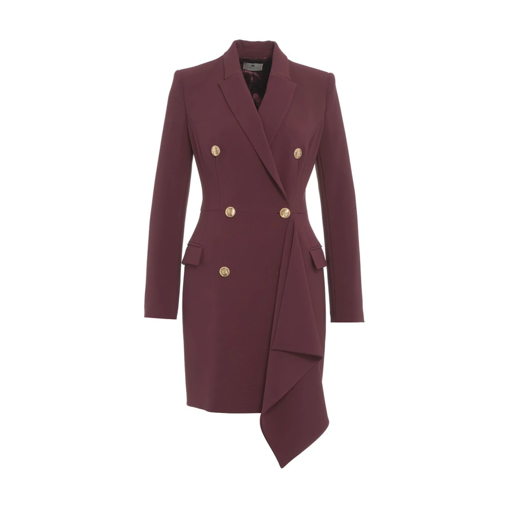 Elisabetta Franchi Rode Double-Breasted Manteljurk Blazer Red Dames