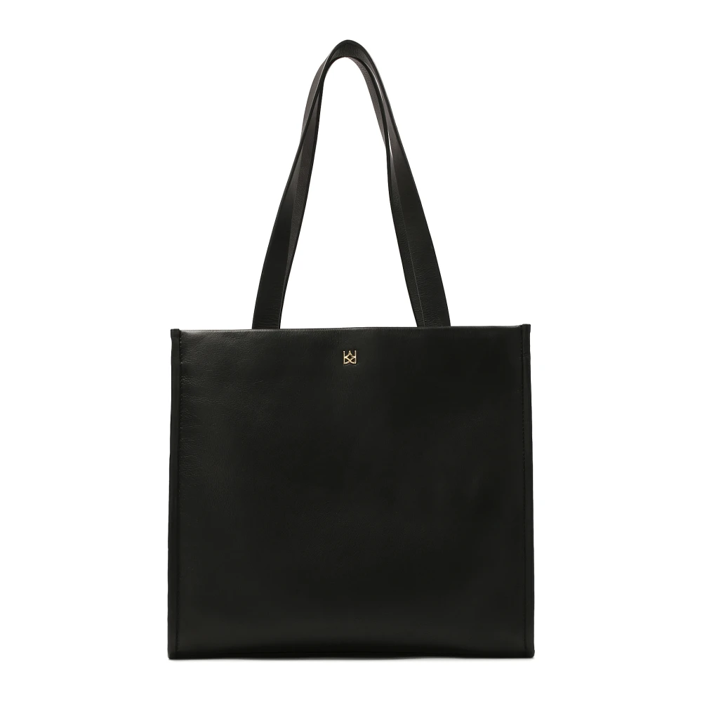 Kazar Grote zwarte leren tote tas schoudertas Black Dames