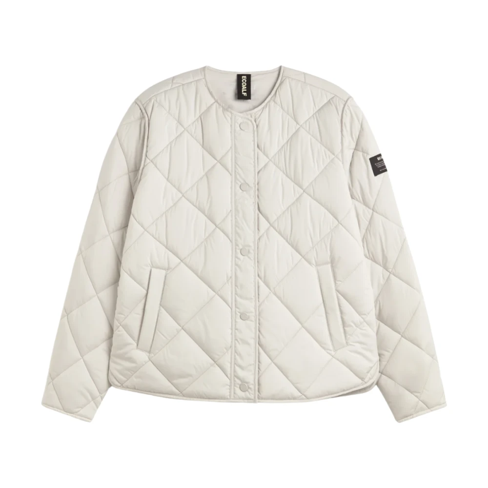 Ecoalf Women's White Winter Jackets, S, Musa Rhomb Jacket