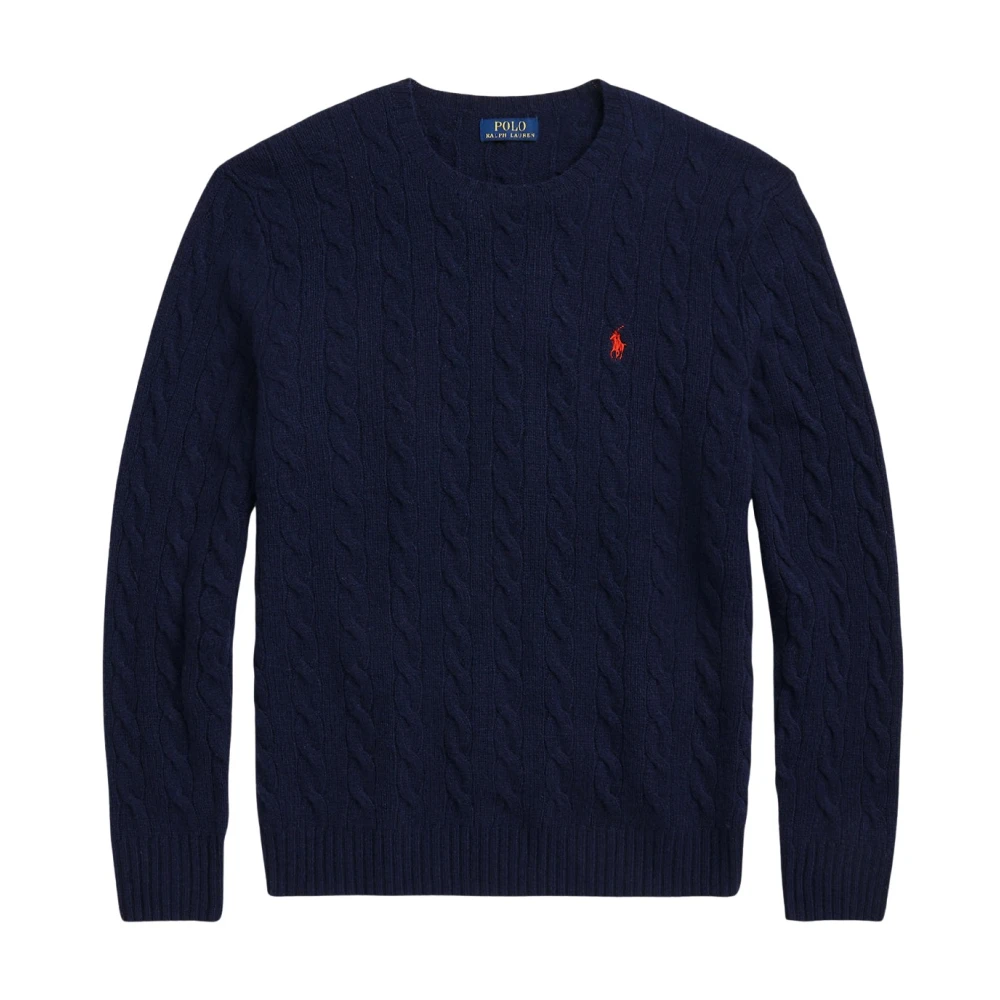 Polo Ralph Lauren Cable Knit Jumper In Wool And Cashmere Men's Navy Blue Large - La Redoute - Image 4