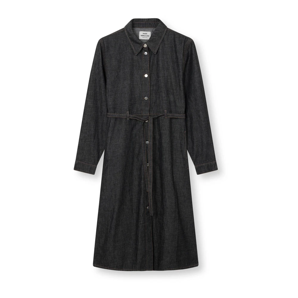 Mads Nørgaard Zachte Denim Jurk Zwart Melange Gray Dames