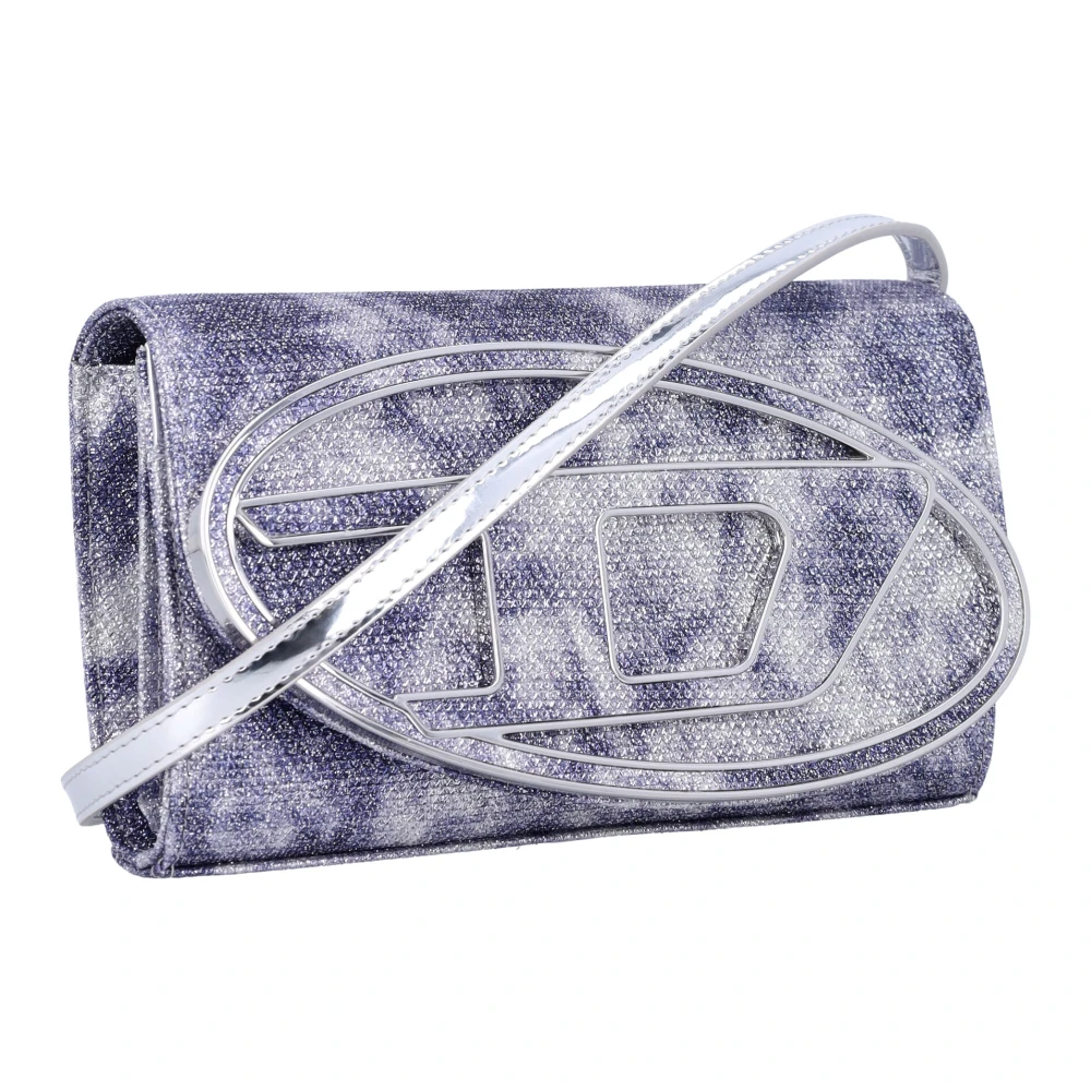 Diesel Lichtblauwe Gemarmerde Portemonnee Band Tas Blue Dames