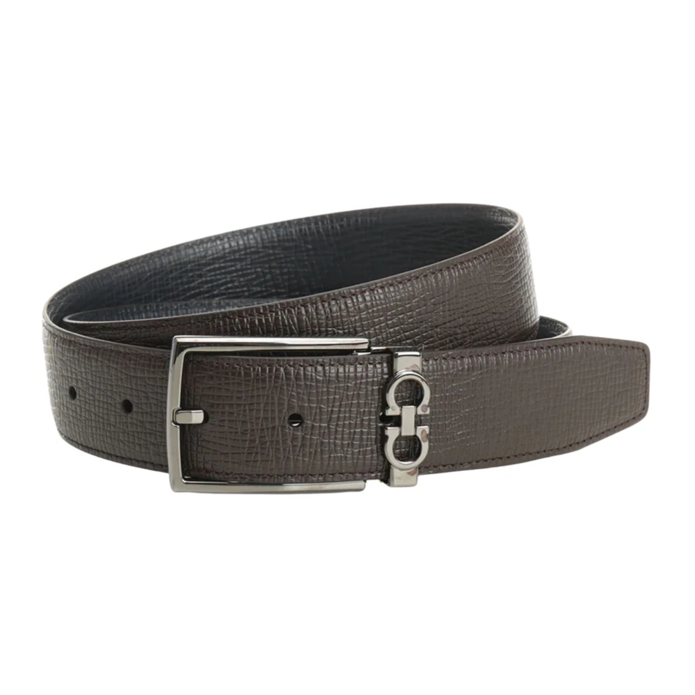 Ferragamo Men's Brown Belts, 105 Cm, Double Adjustable Belt
