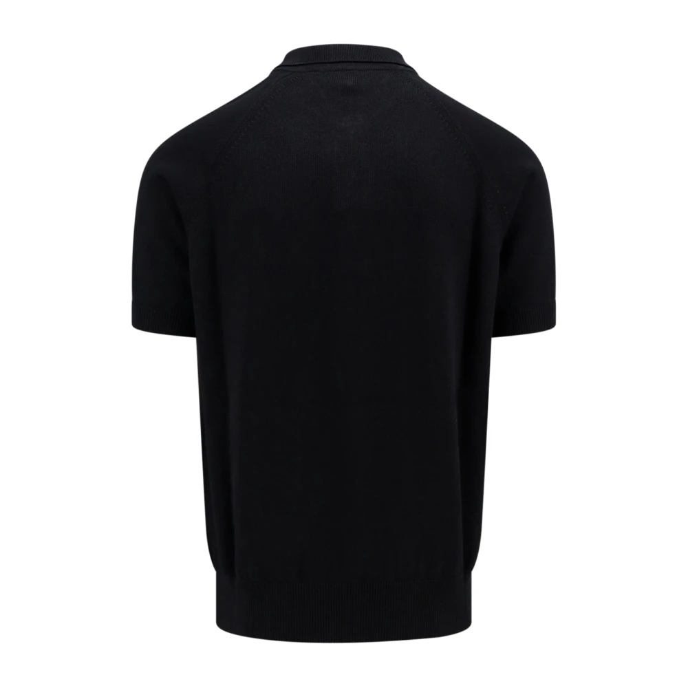 Lardini Zwart Wol Katoen T-Shirt Black Heren